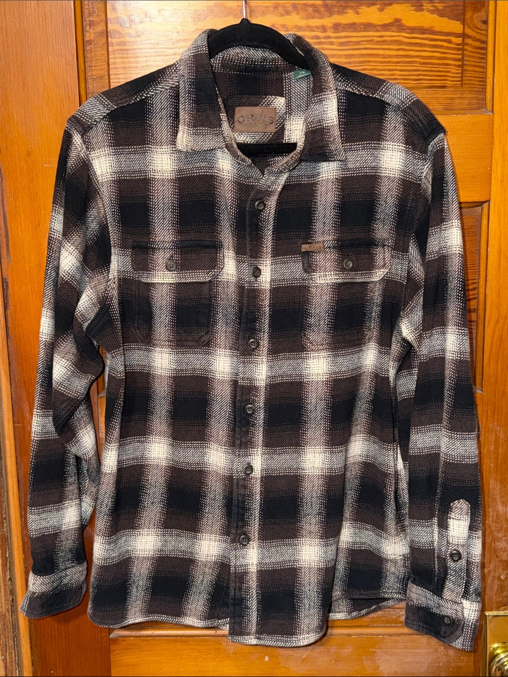 Men’s ORVIS Long Sleeved Shirt Heavyweight Size Large 4 Pockets